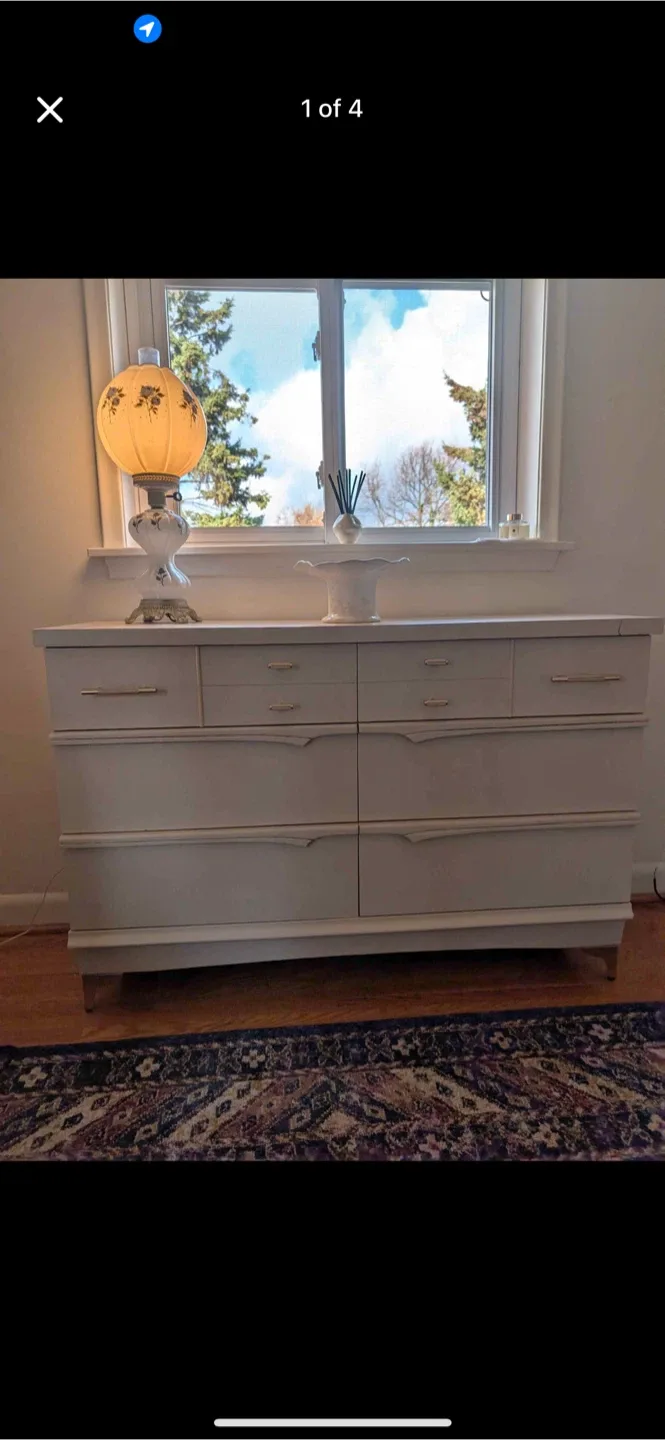 Cream Dresser with Gold Handles