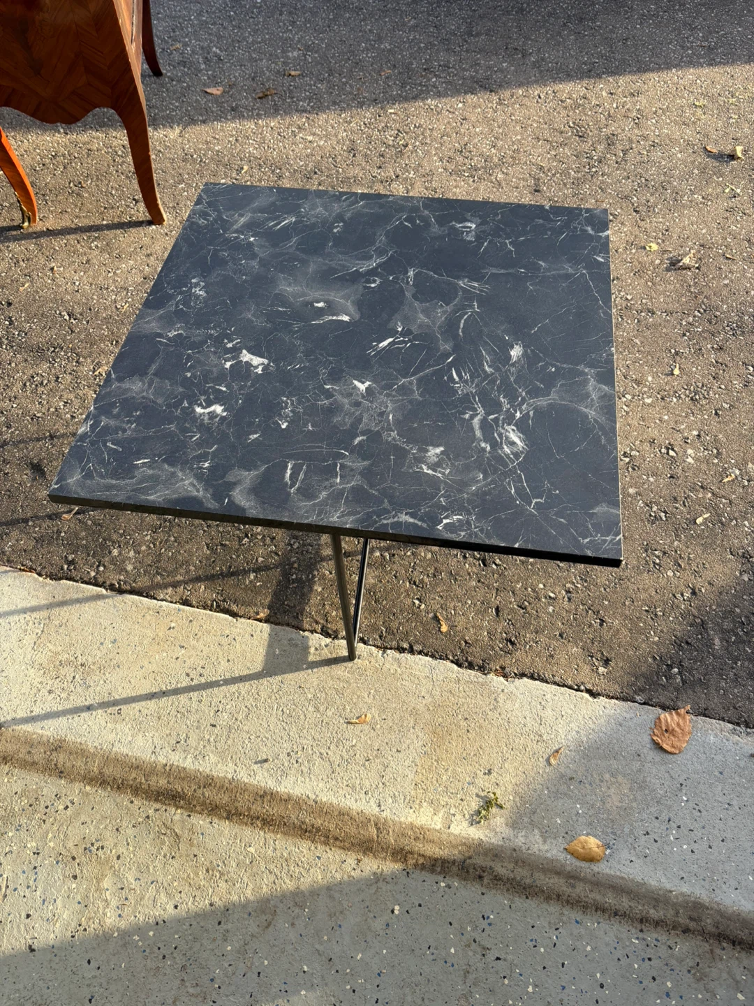 Black Marble wood Square Coffee Table - photo 2