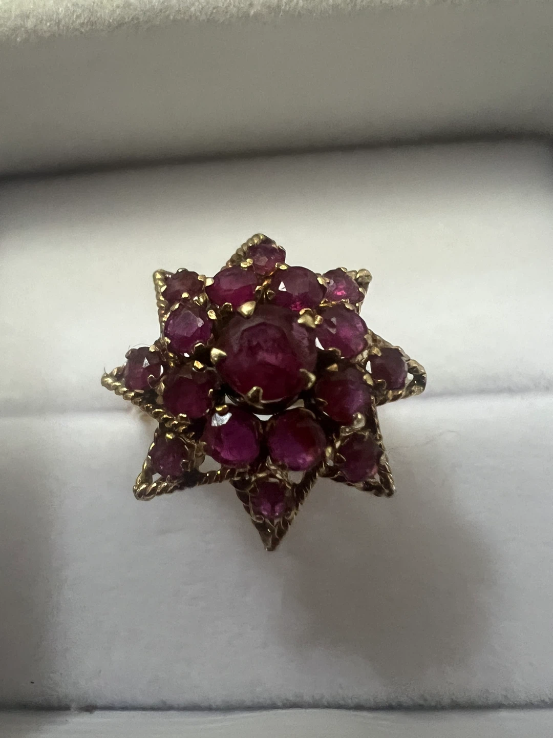 14 k Ruby Starburst Cocktail Ring - photo 2