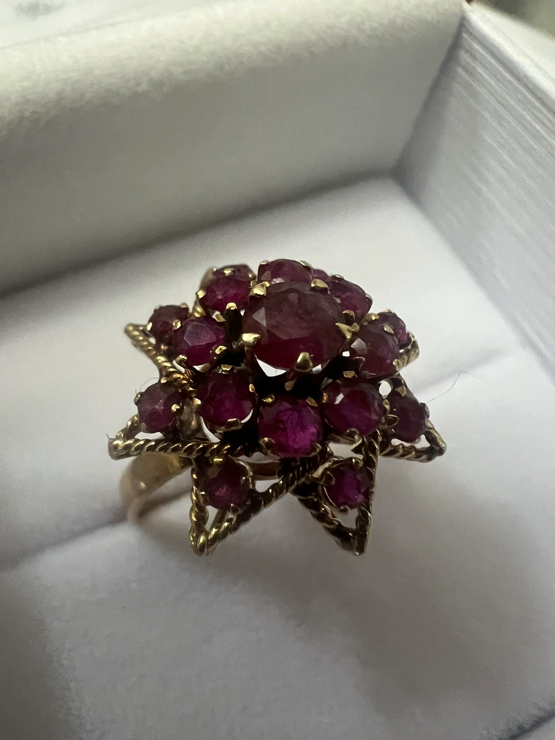 14 k Ruby Starburst Cocktail Ring - photo 3