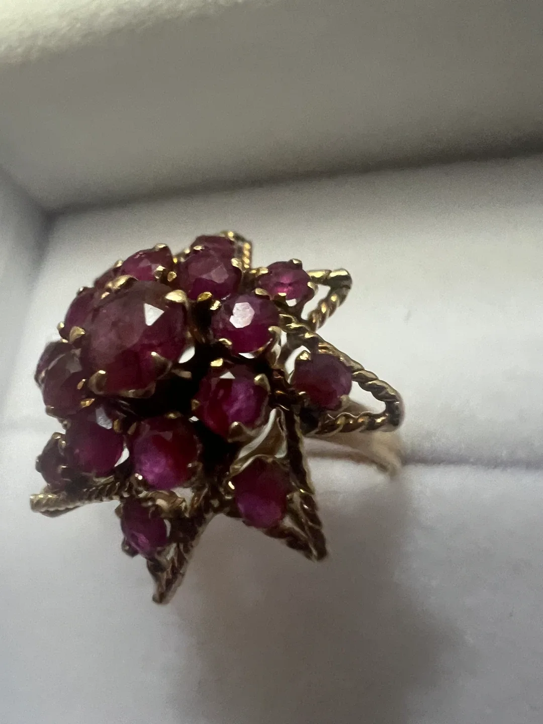 14 k Ruby Starburst Cocktail Ring