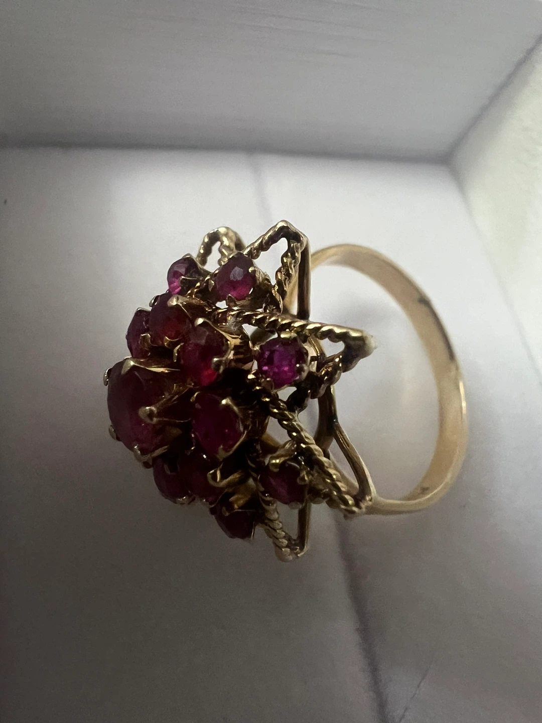 14 k Ruby Starburst Cocktail Ring - photo 4