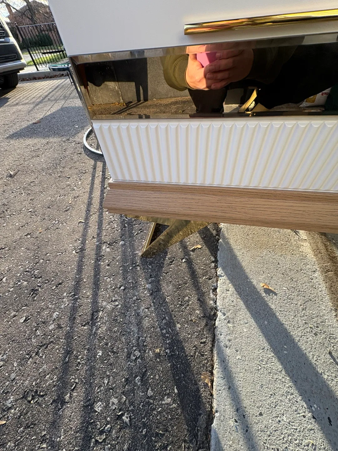 Fireplace TV Stand - White & Wood image indicator(3)