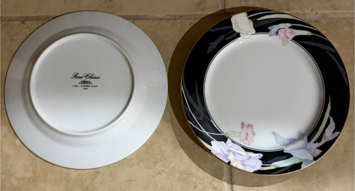 Mikasa Charisma Black Fine China Plates - Set of 12 image indicator(6)