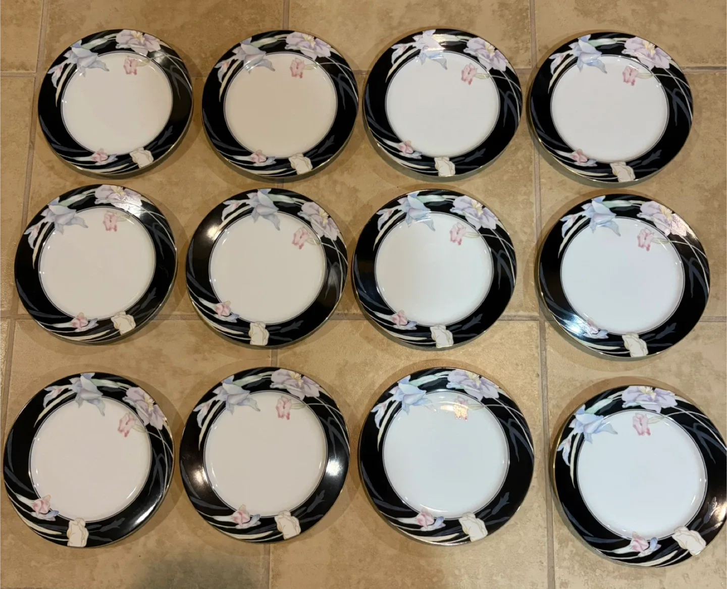 Mikasa Charisma Black Fine China Plates - Set of 12 image indicator(3)