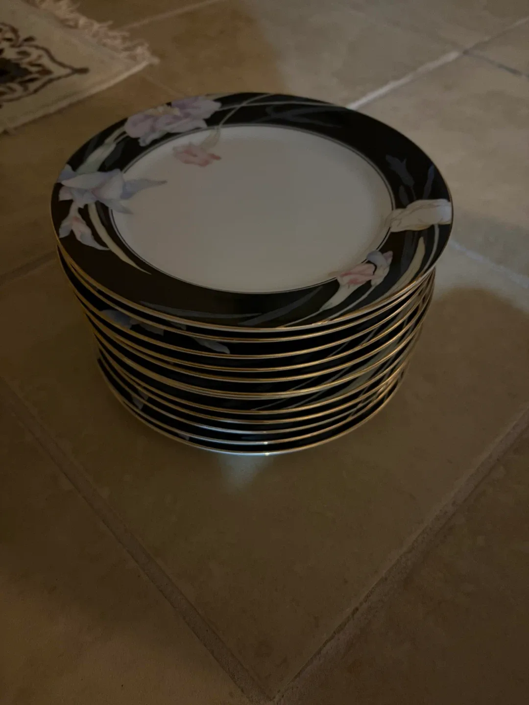 Mikasa Charisma Black Fine China Plates - Set of 12 image indicator(8)