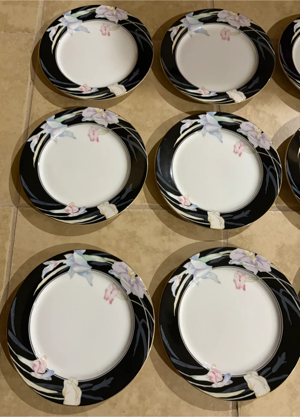 Mikasa Charisma Black Fine China Plates - Set of 12 image indicator(10)