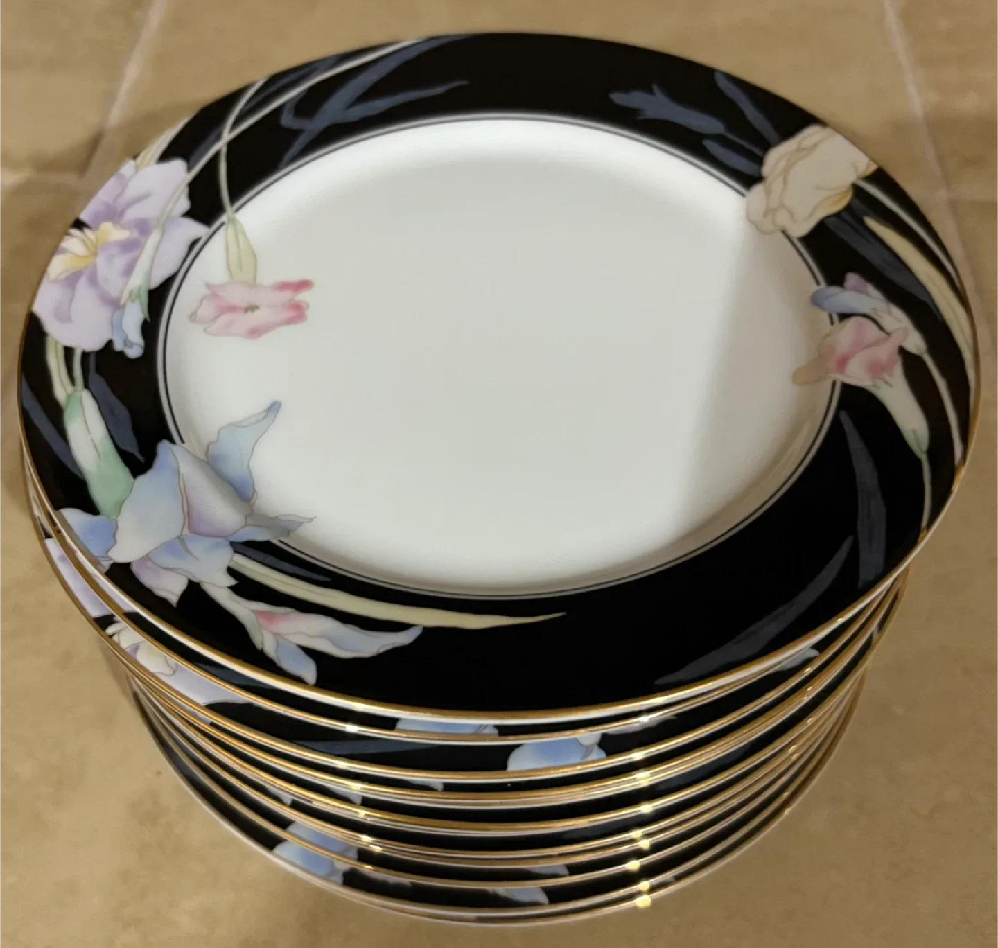 Mikasa Charisma Black Fine China Plates - Set of 12 image indicator(9)
