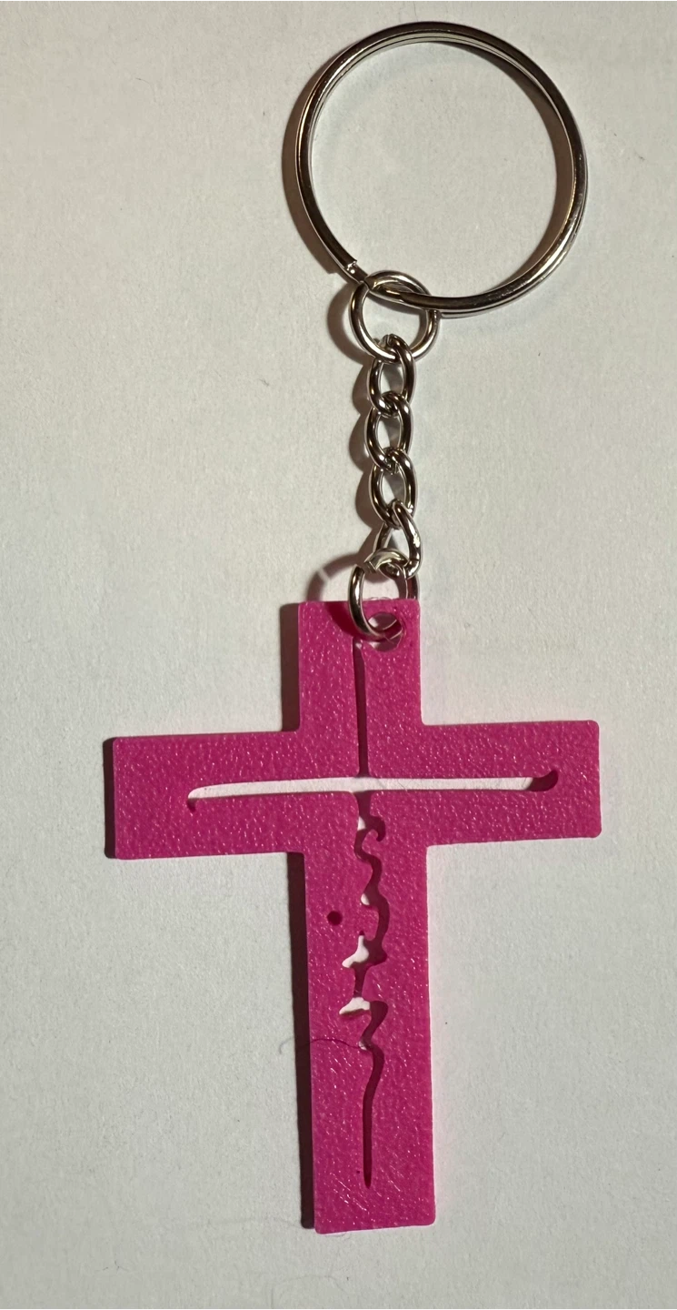 Cross Keychains - Green & Pink - photo 3