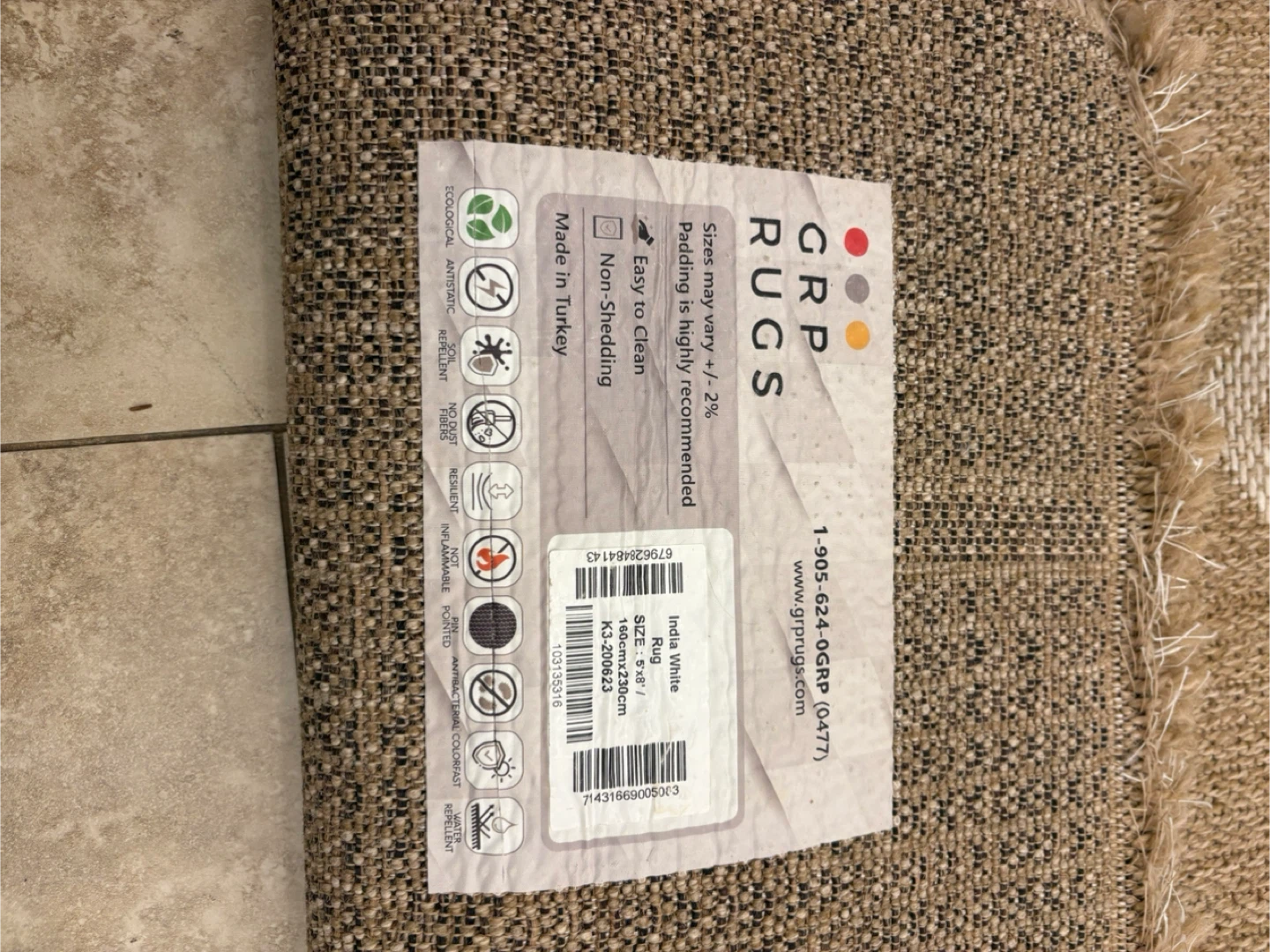 GRP Rugs India White 160cm x 230cm - photo 5