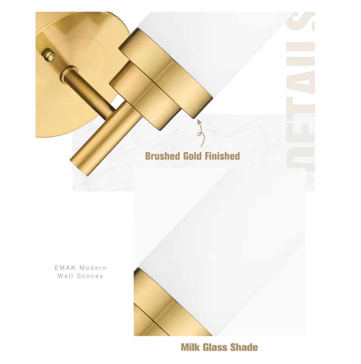EMAK Gold Vanity Sconce Wall Light - New! - photo 3