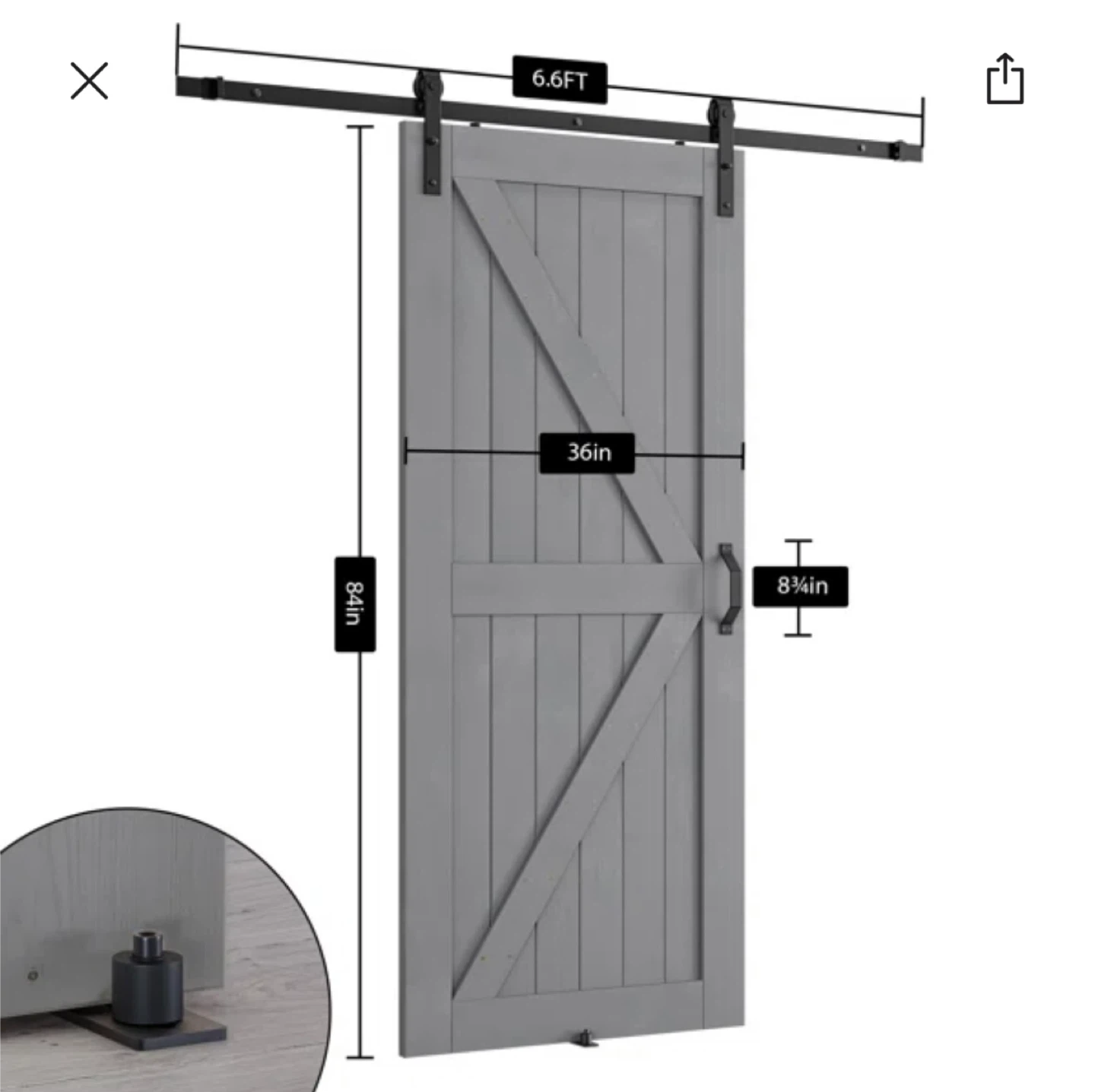 LDB_BUILDING 84" Panelled Barn Door Kit - photo 3