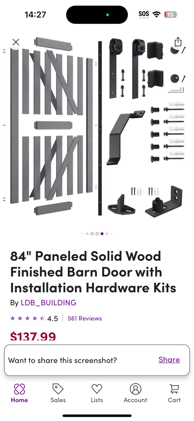 LDB_BUILDING 84" Panelled Barn Door Kit - photo 5