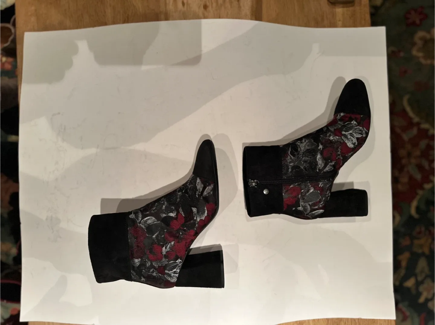 GEOX suede & brocade Ankle Boots - Sz. EUR 39/ US 8 LIKE NEW image indicator(9)