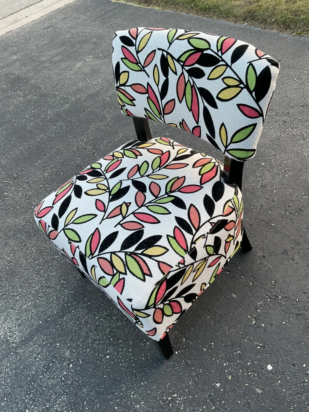 Two Leaf Pattern Accent Chairs