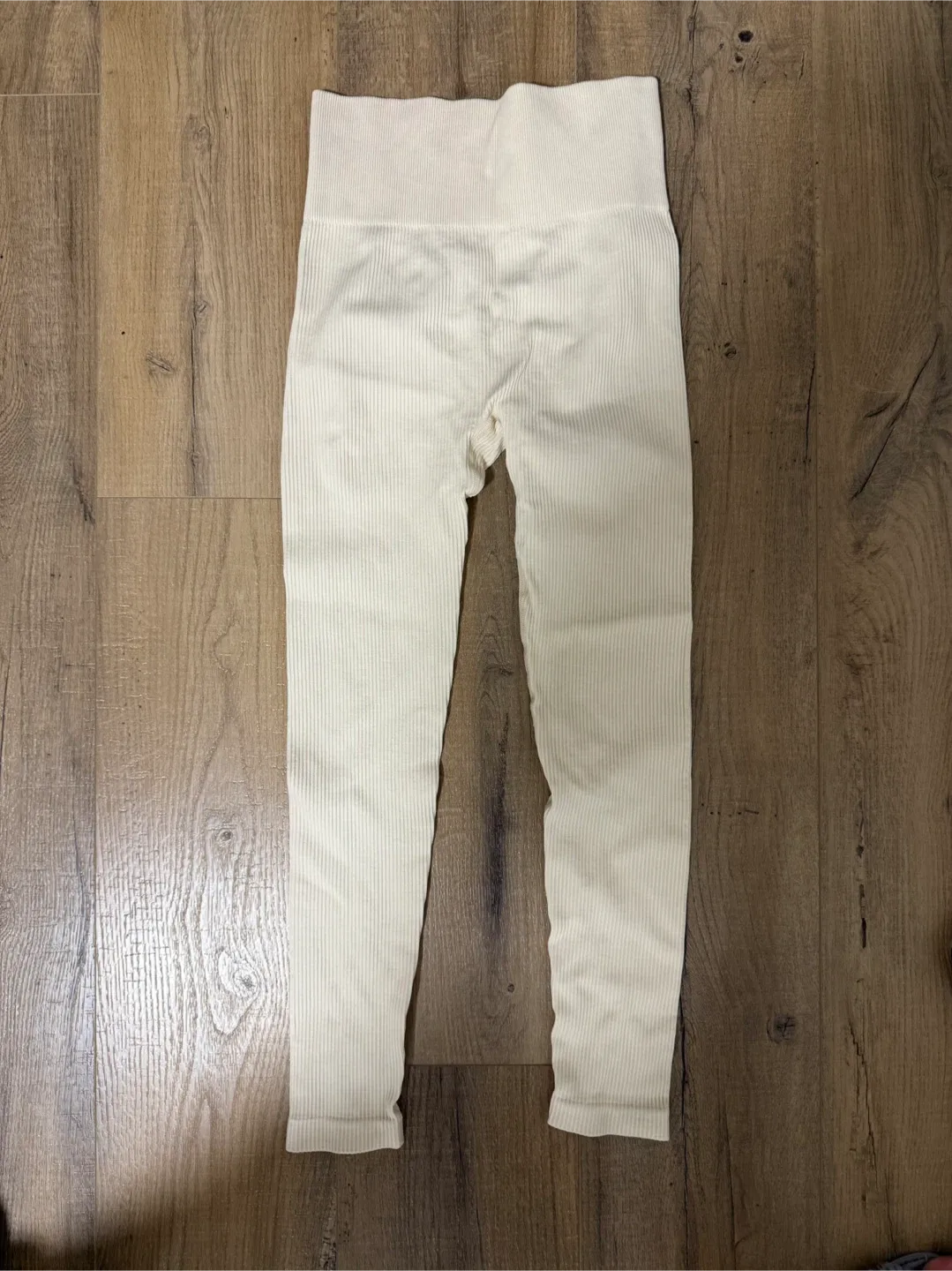 SHEIN Ribbed Cream Leggings - Size Small