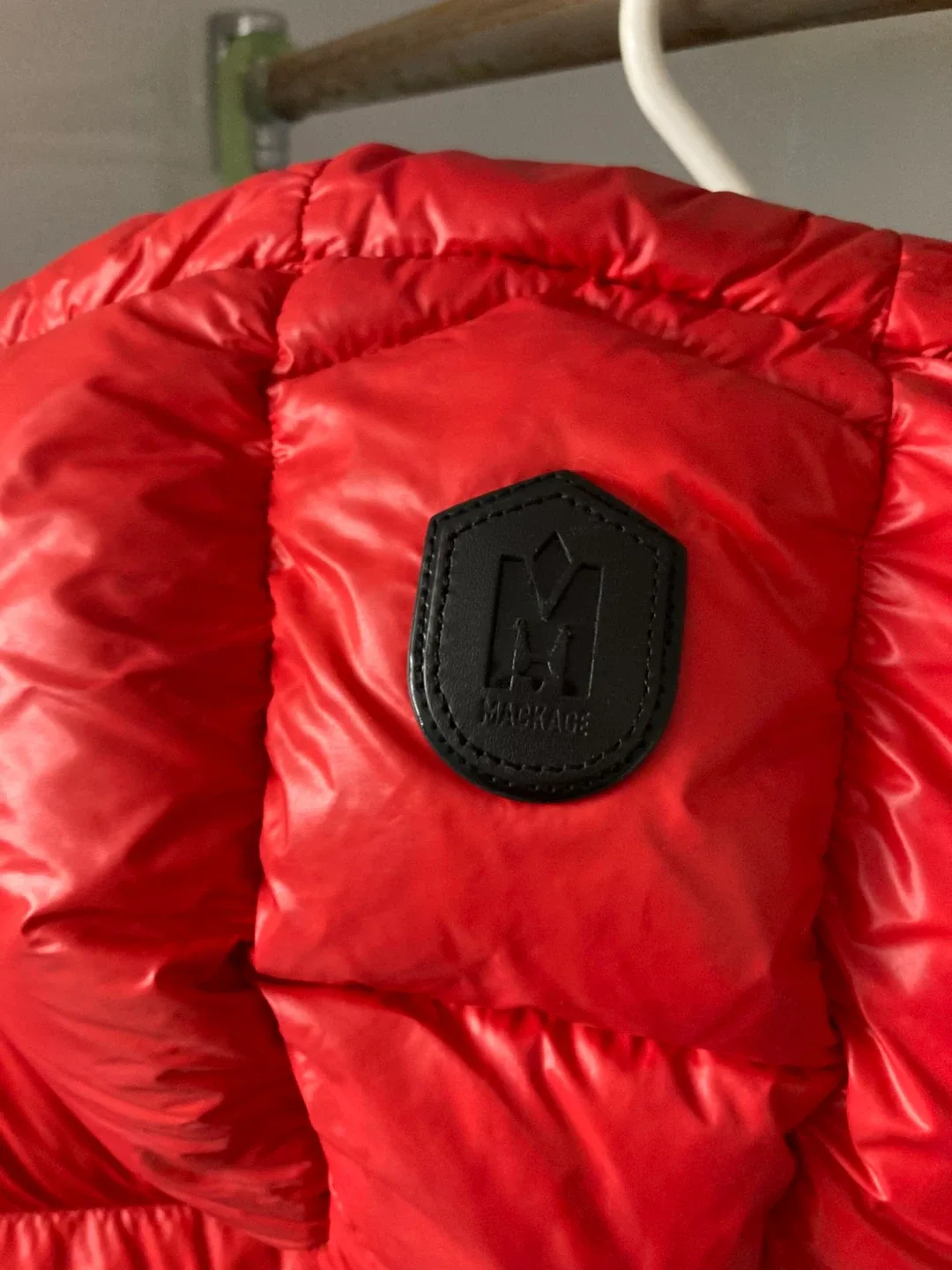 AUTHENTIC MACKAGE Red Puffer Jacket like NEW image indicator(5)