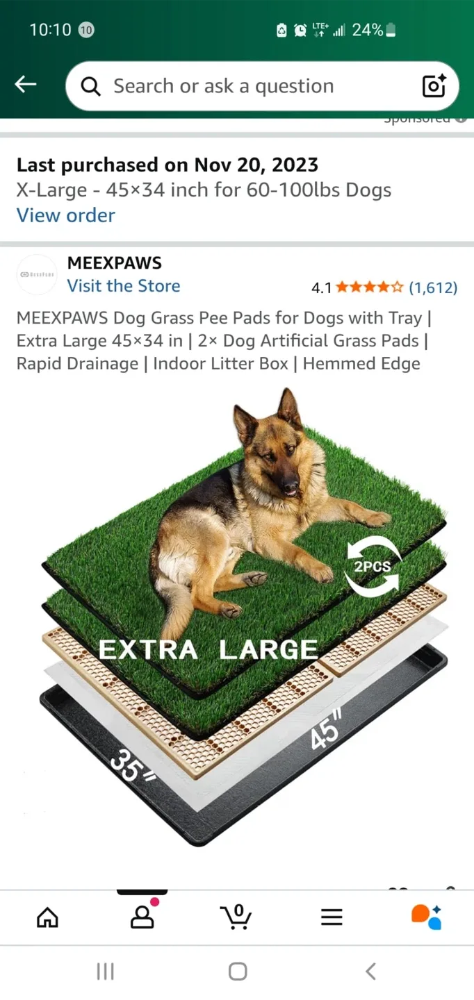 MEEXPaws Dog Grass Pee Pad - XL 45x34