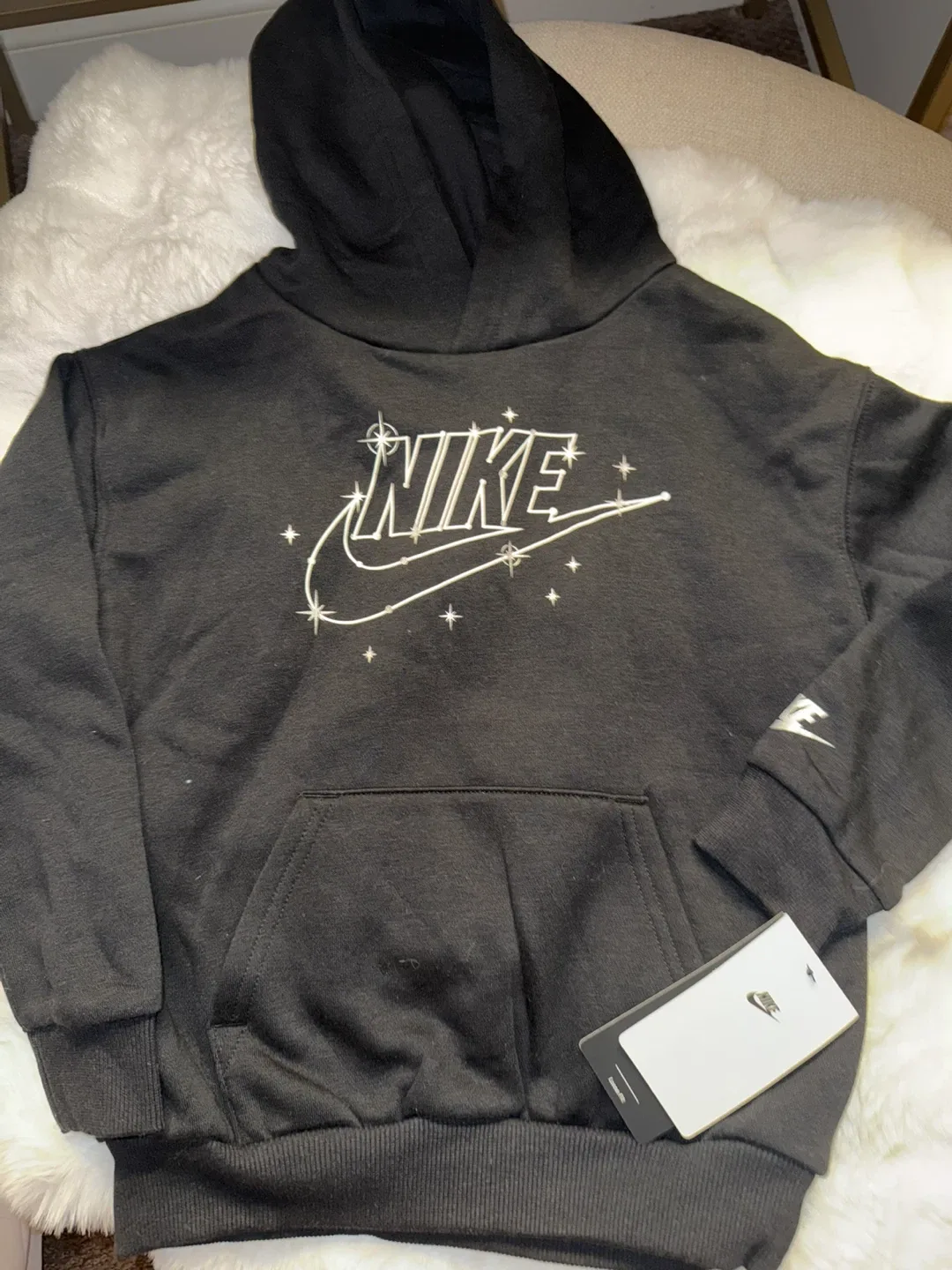 New Nike Boys' Black Hoodie - Size 6 M