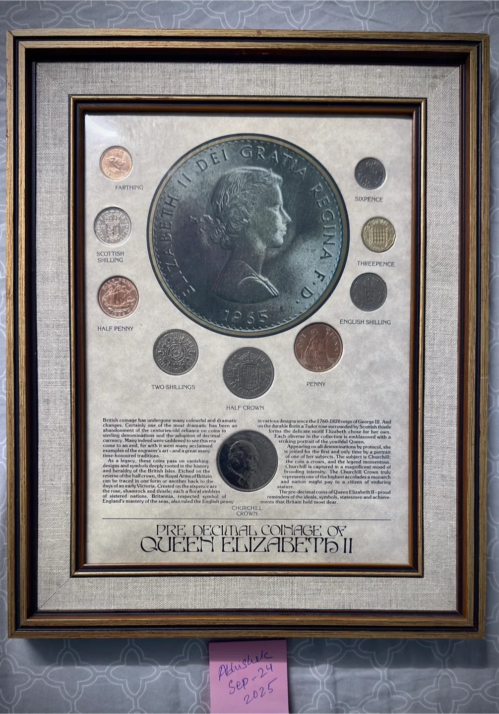 Framed Pre-Decimal British Coin Collection