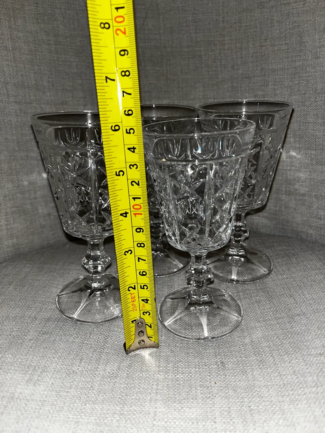 Set of 4 Vintage Crystal Wine Glasses image indicator(2)