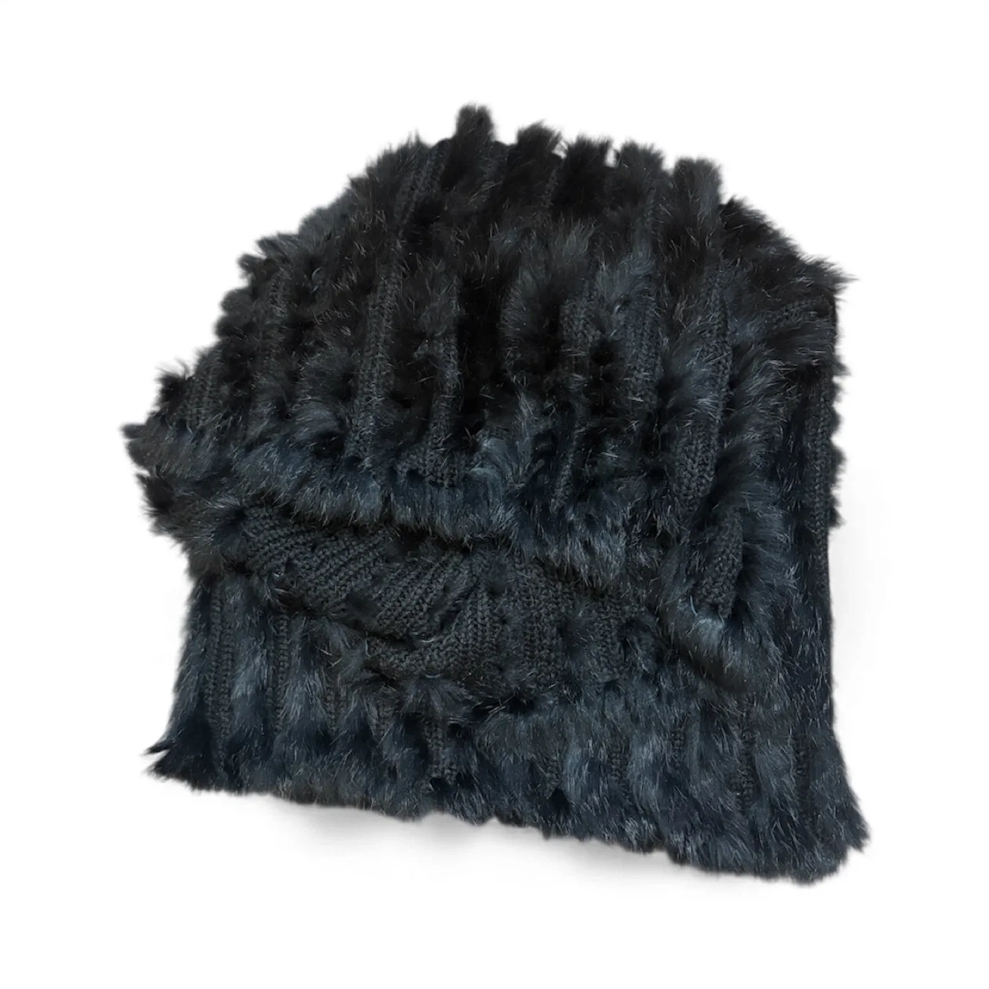 Danier Black Genuine Rabbit Fur Snood Infinity Scarf Wrap image indicator(3)