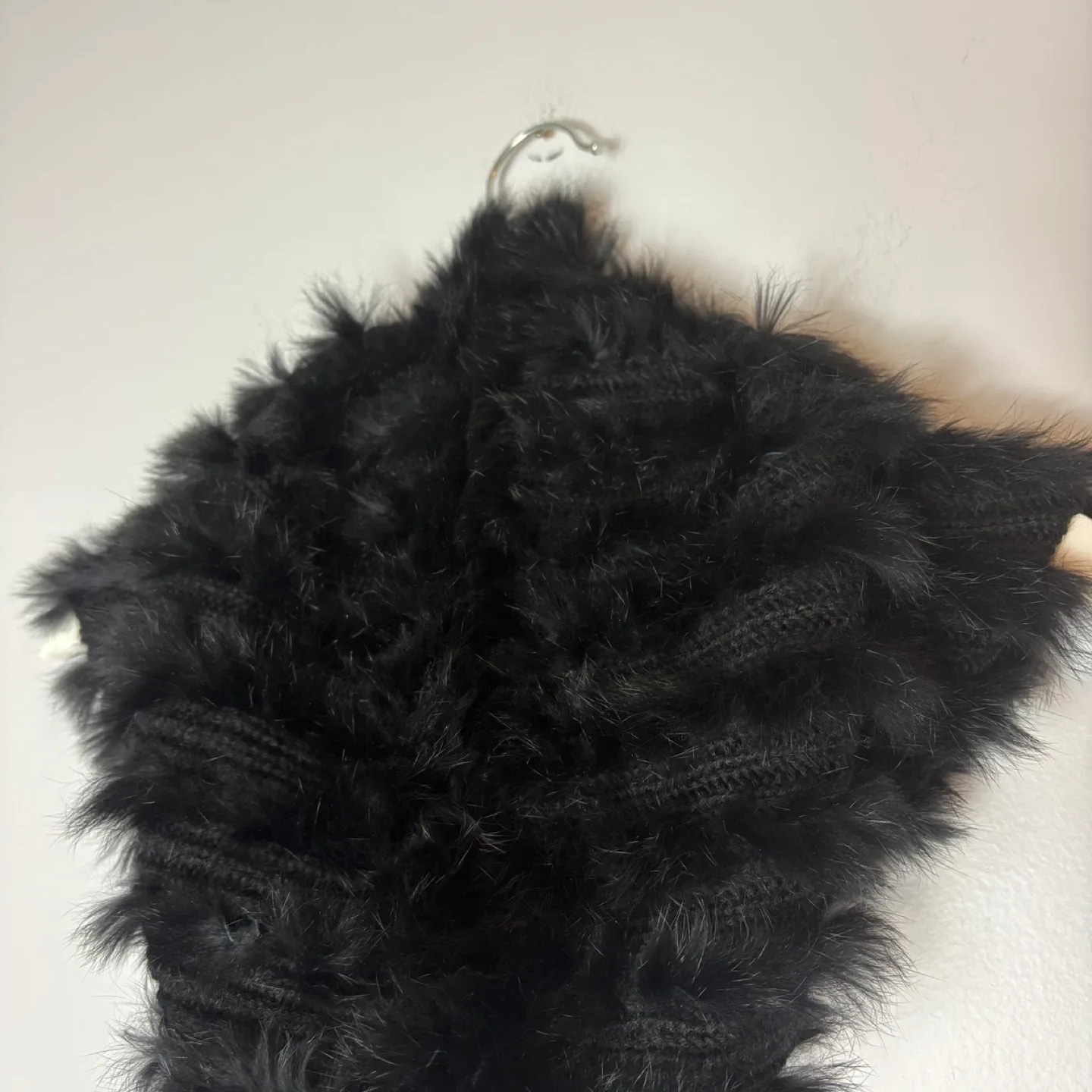 Danier Black Genuine Rabbit Fur Snood Infinity Scarf Wrap image indicator(2)