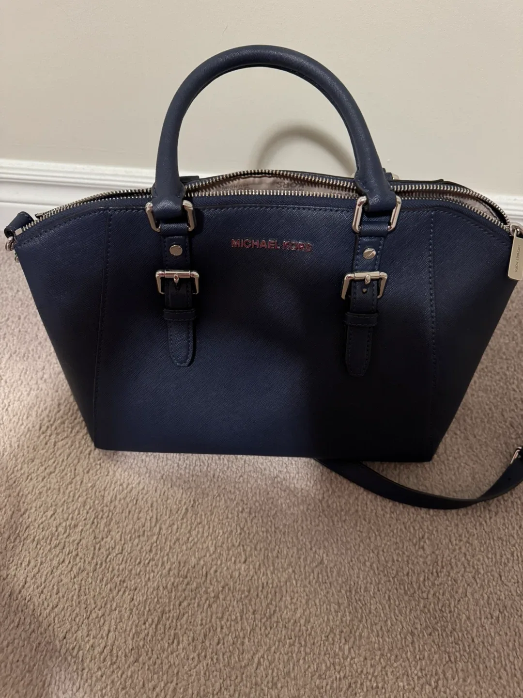 Michael Kors Navy Blue Satchel