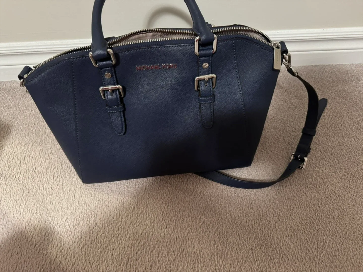 Michael Kors Navy Blue Satchel image indicator(2)