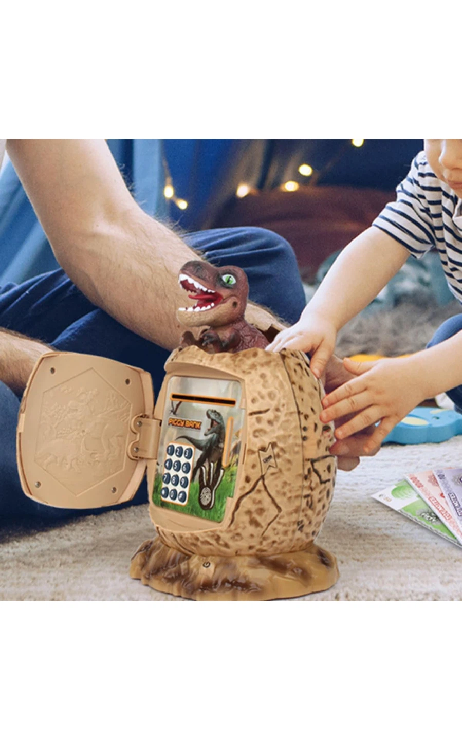 Dinosaur Egg Piggy Bank Safe - photo 3