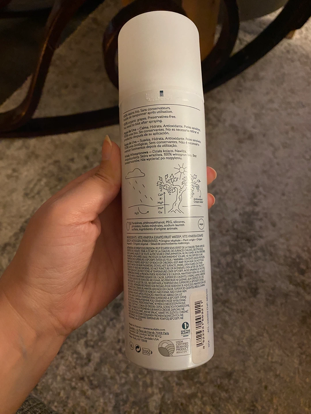 Caudalie Grape Water – 200ml (70% Full) | Soothing Mist - photo 2