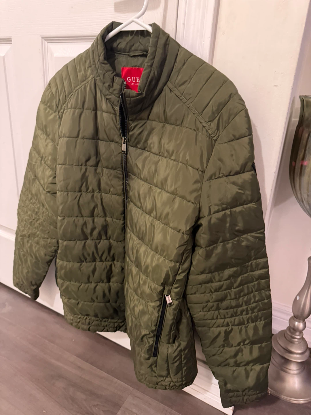 Guess Olive Green Puffer Jacket, Size S - photo 3