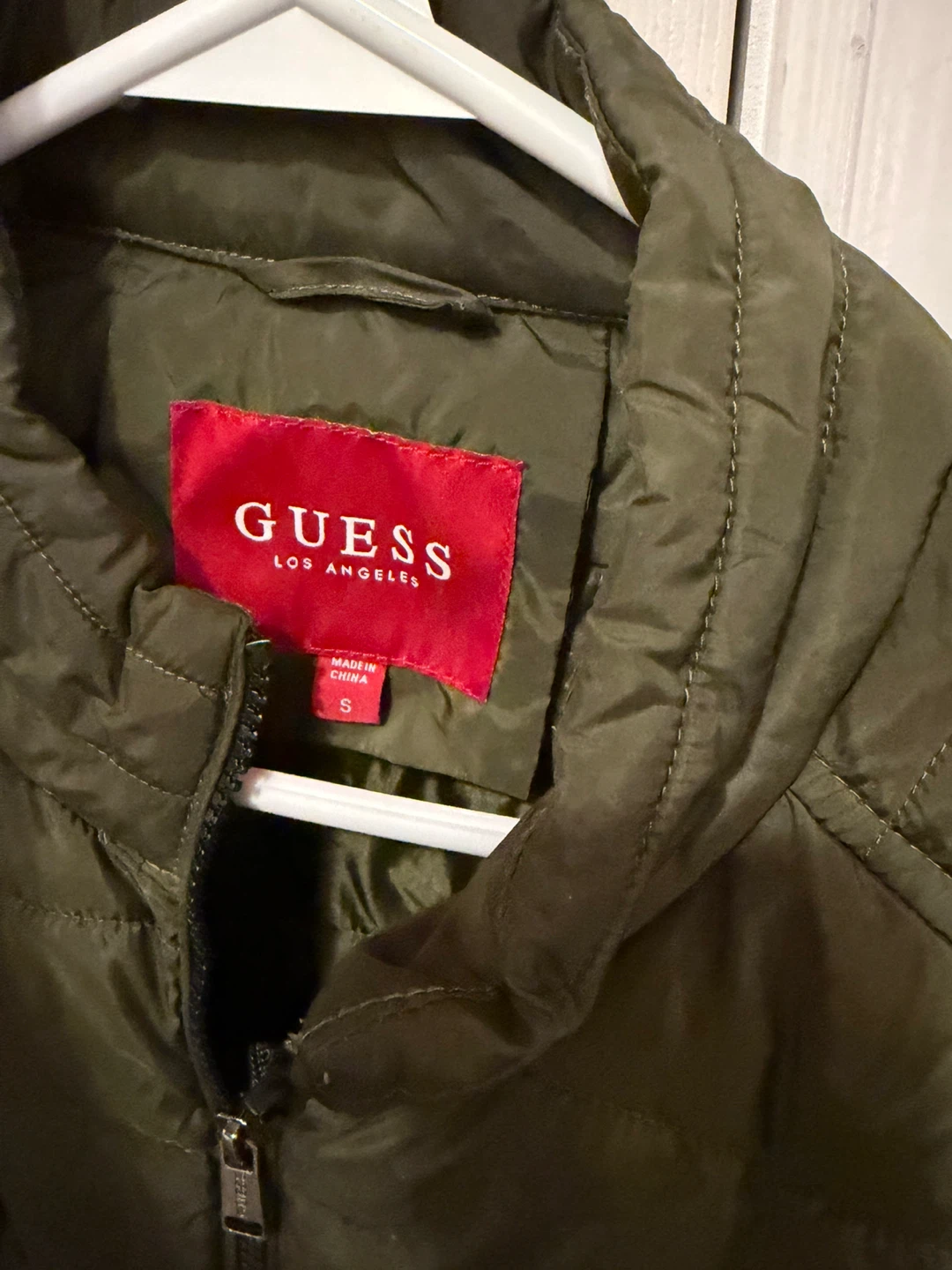 Guess Olive Green Puffer Jacket, Size S - photo 2