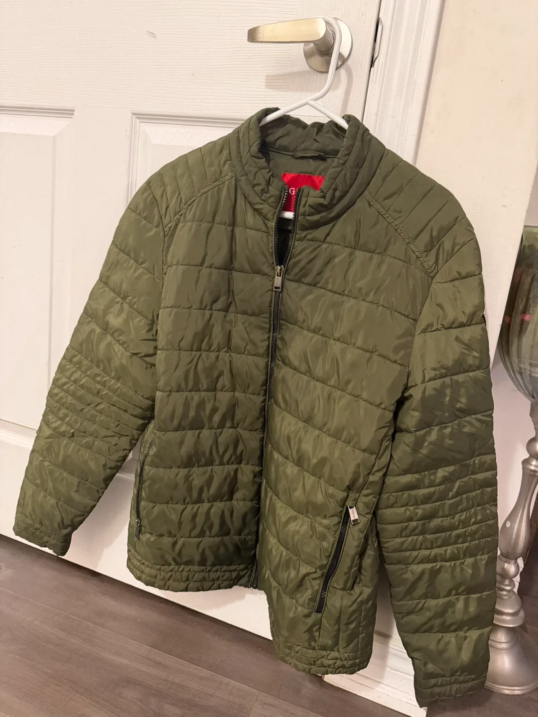 Guess Olive Green Puffer Jacket, Size S