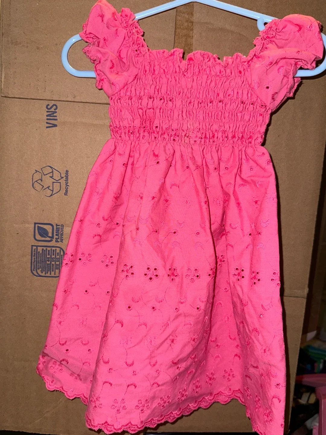 Pink Eyelet Dress - Size Unknown