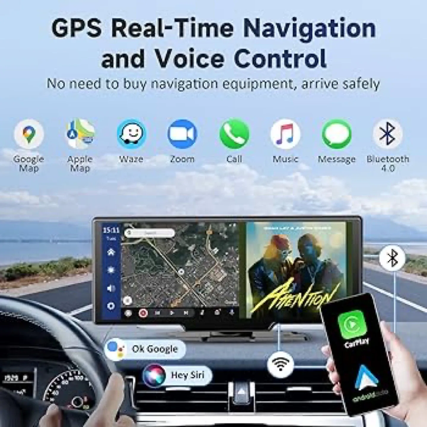 Wireless Portable Carplay Screen for Car - 10.26 Inch image indicator(5)