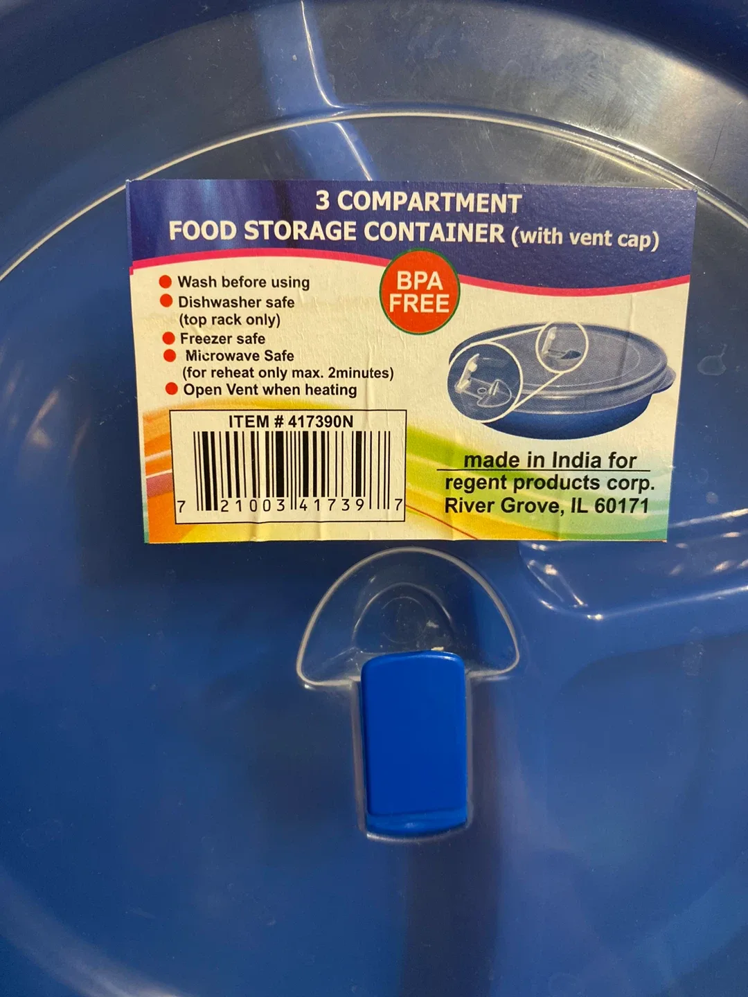 3 Compartment Food Storage Container