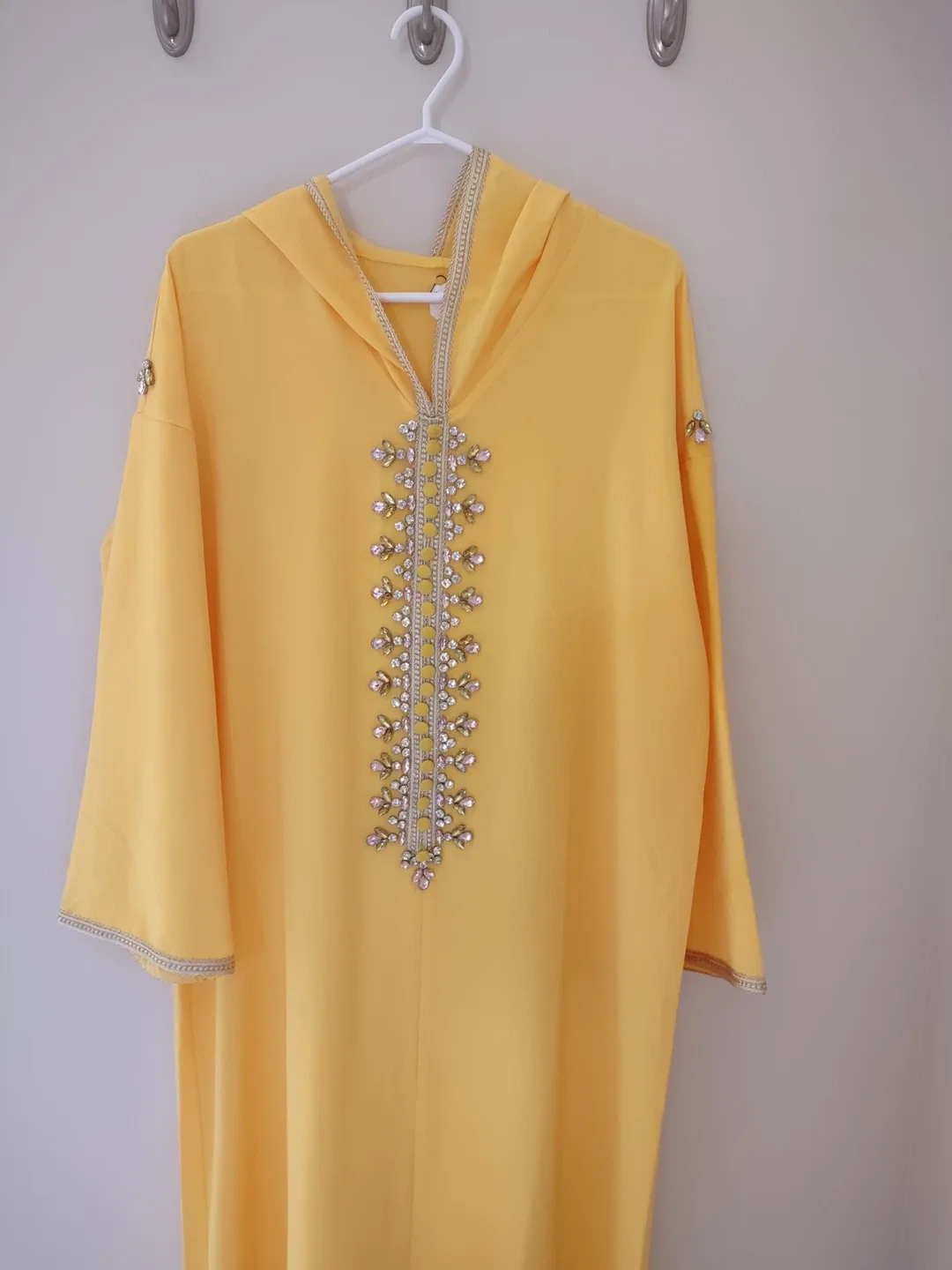 Yellow Embellished Moroccan Kaftan
