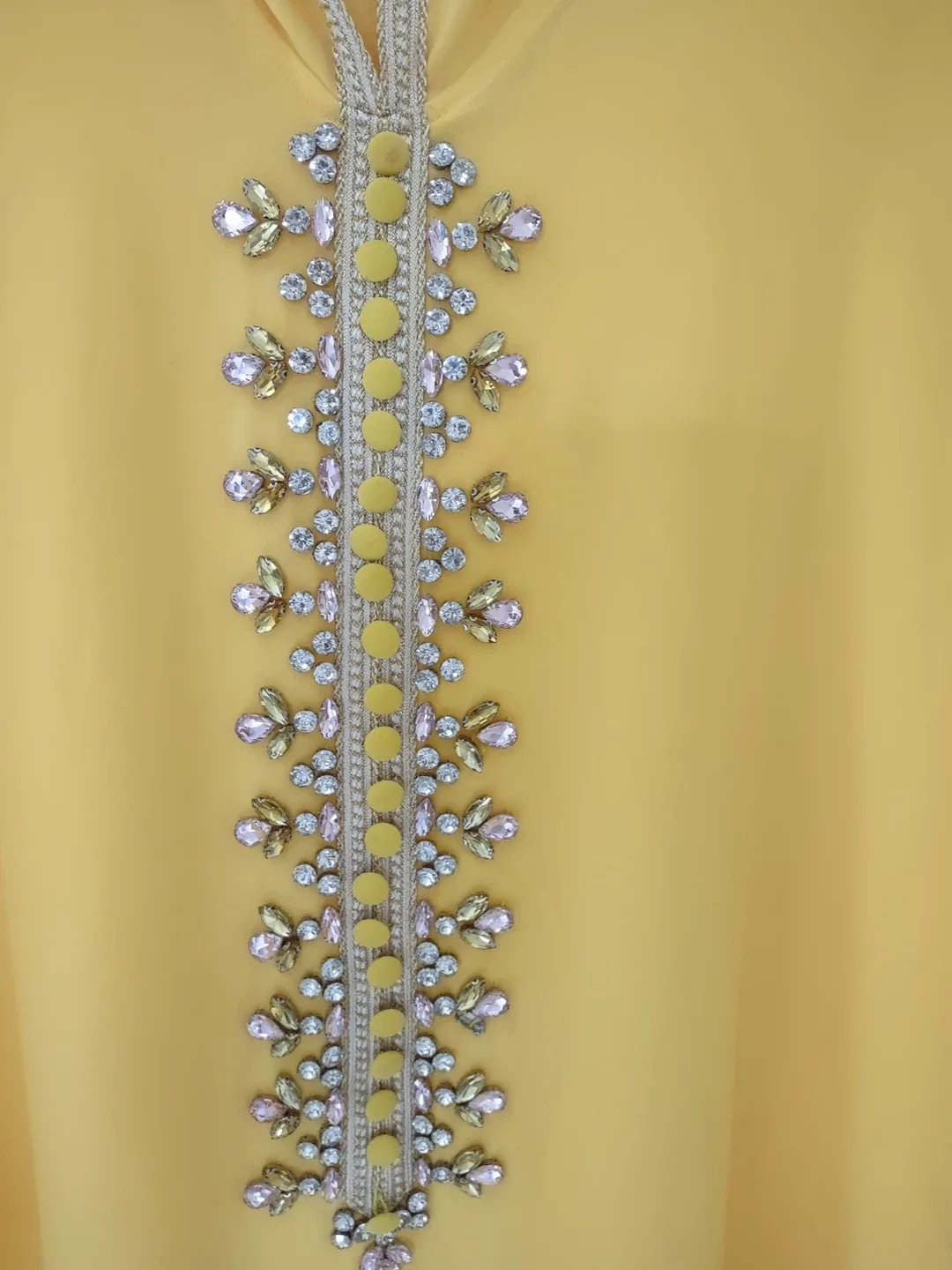 Yellow Embellished Moroccan Kaftan image indicator(3)