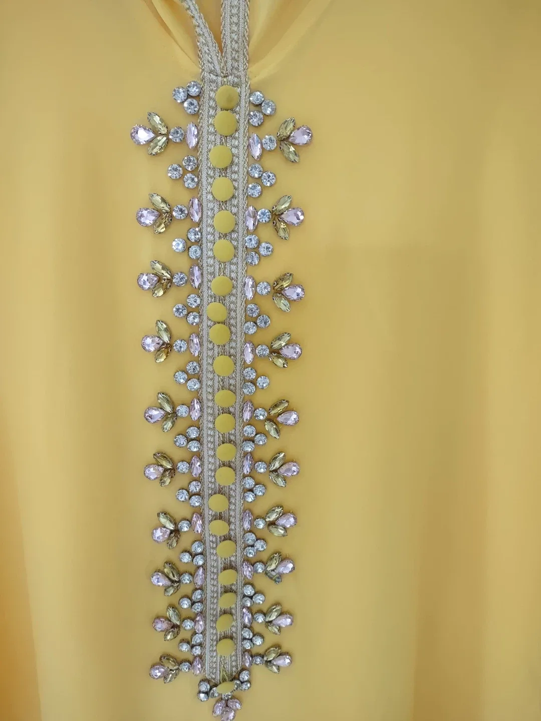 Yellow Embellished Moroccan Kaftan image indicator(4)