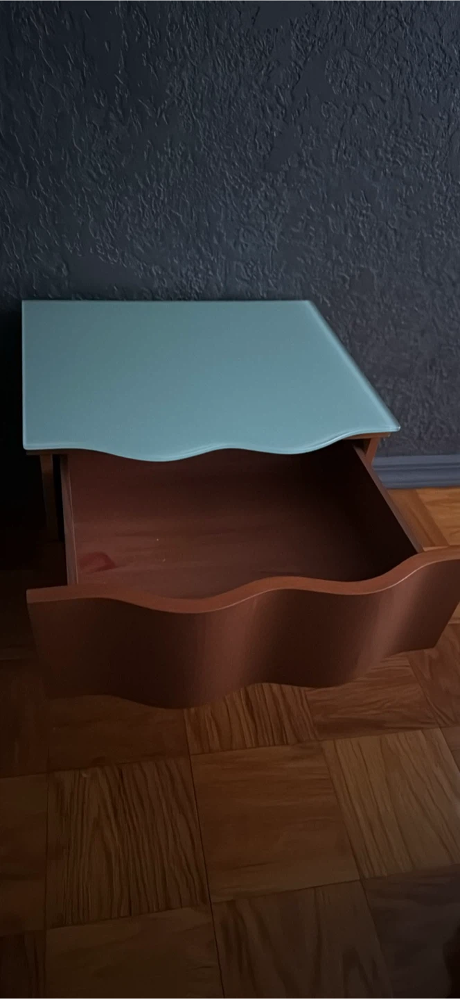 Wood Nightstand with Glass Top. Italian made - photo 3