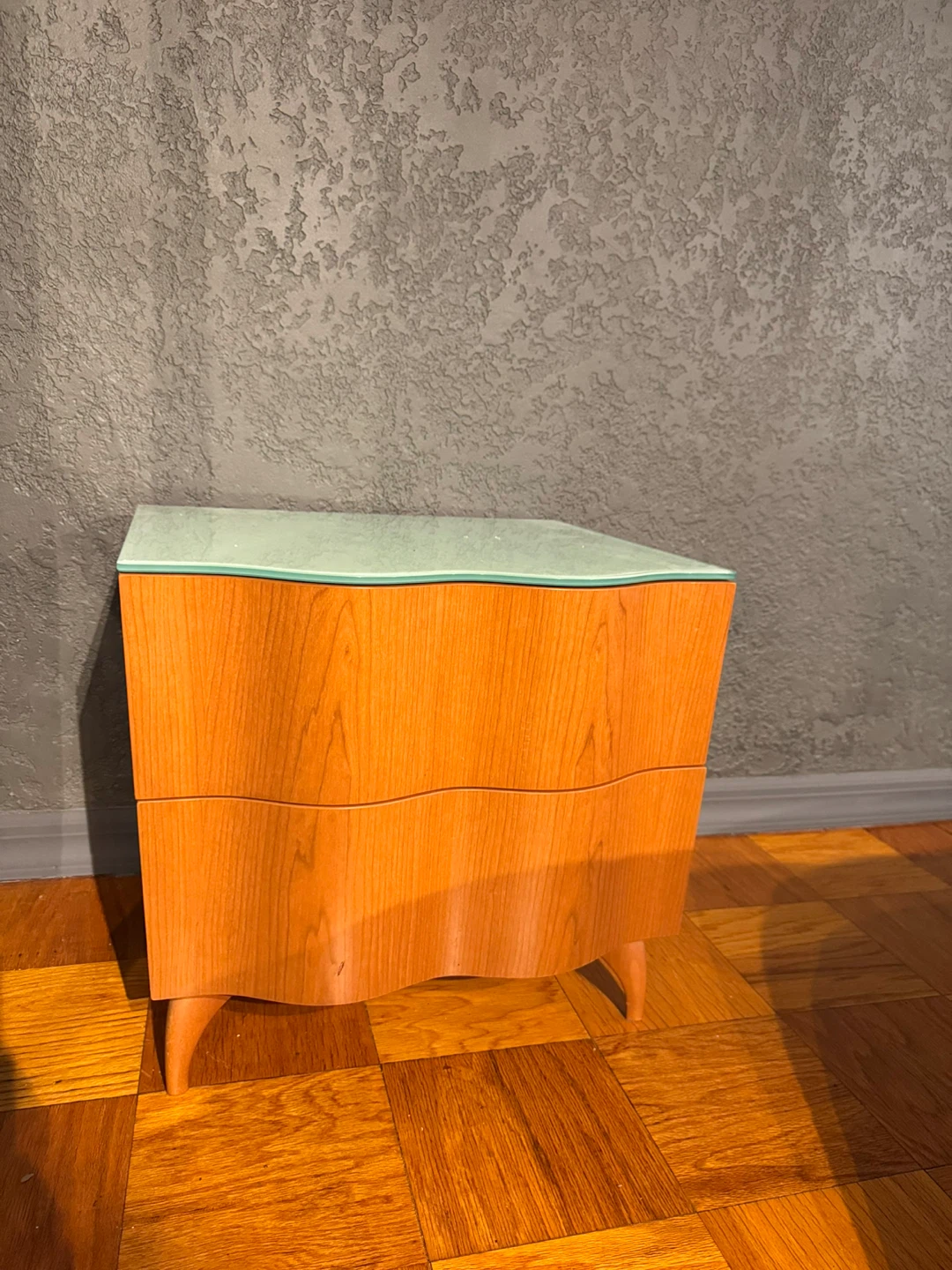 Wood Nightstand with Glass Top. Italian made - photo 5