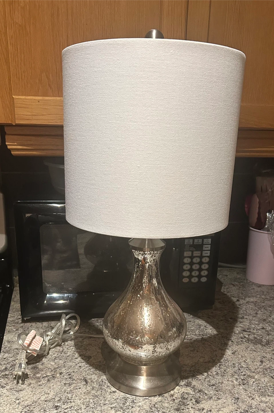 Silver mercury glass table lamp - photo 2