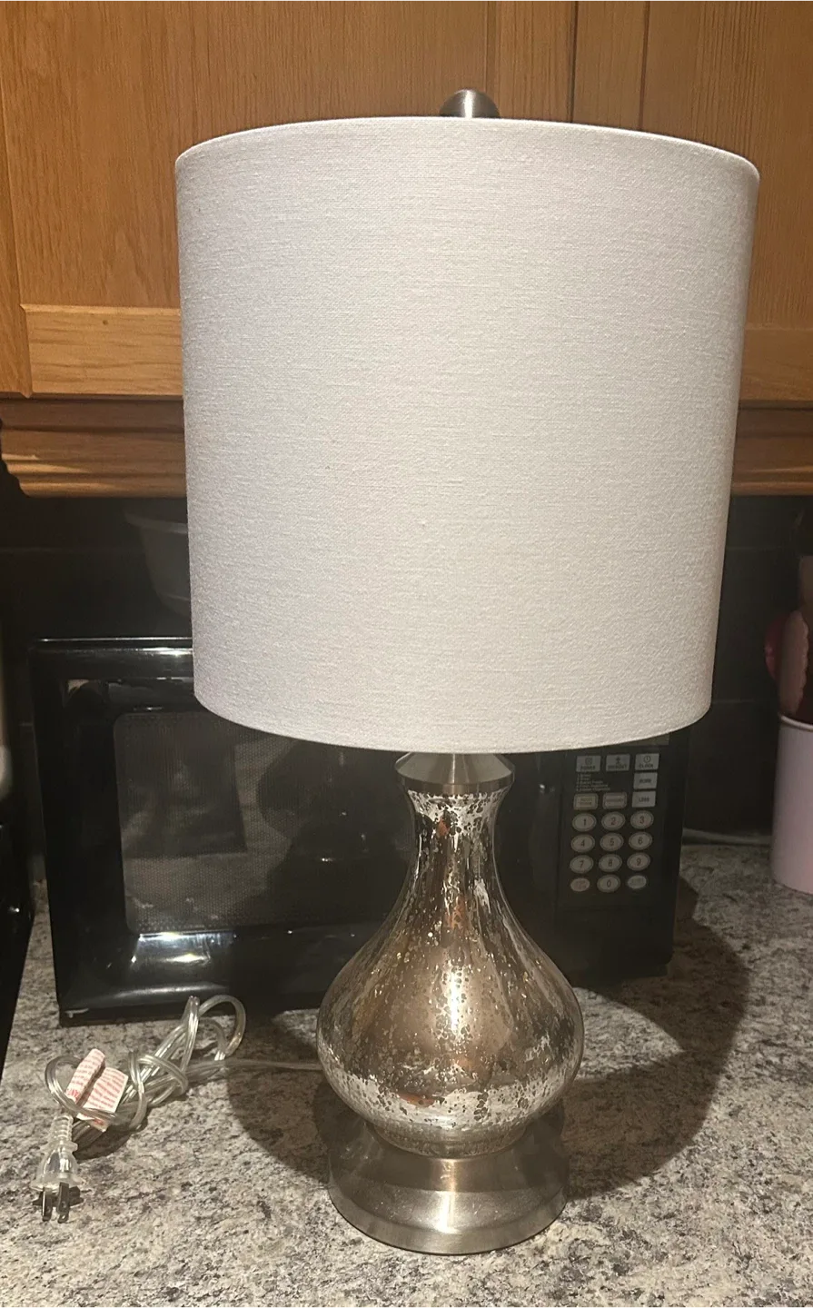 Silver mercury glass table lamp