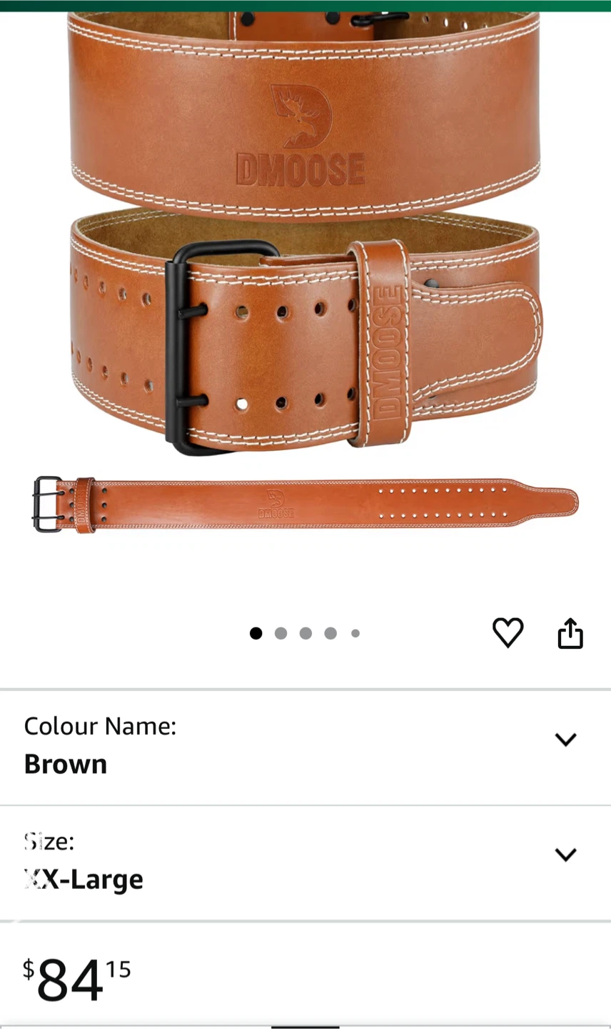 DMOOSE X-Large Brown Weight Lifting Belt
