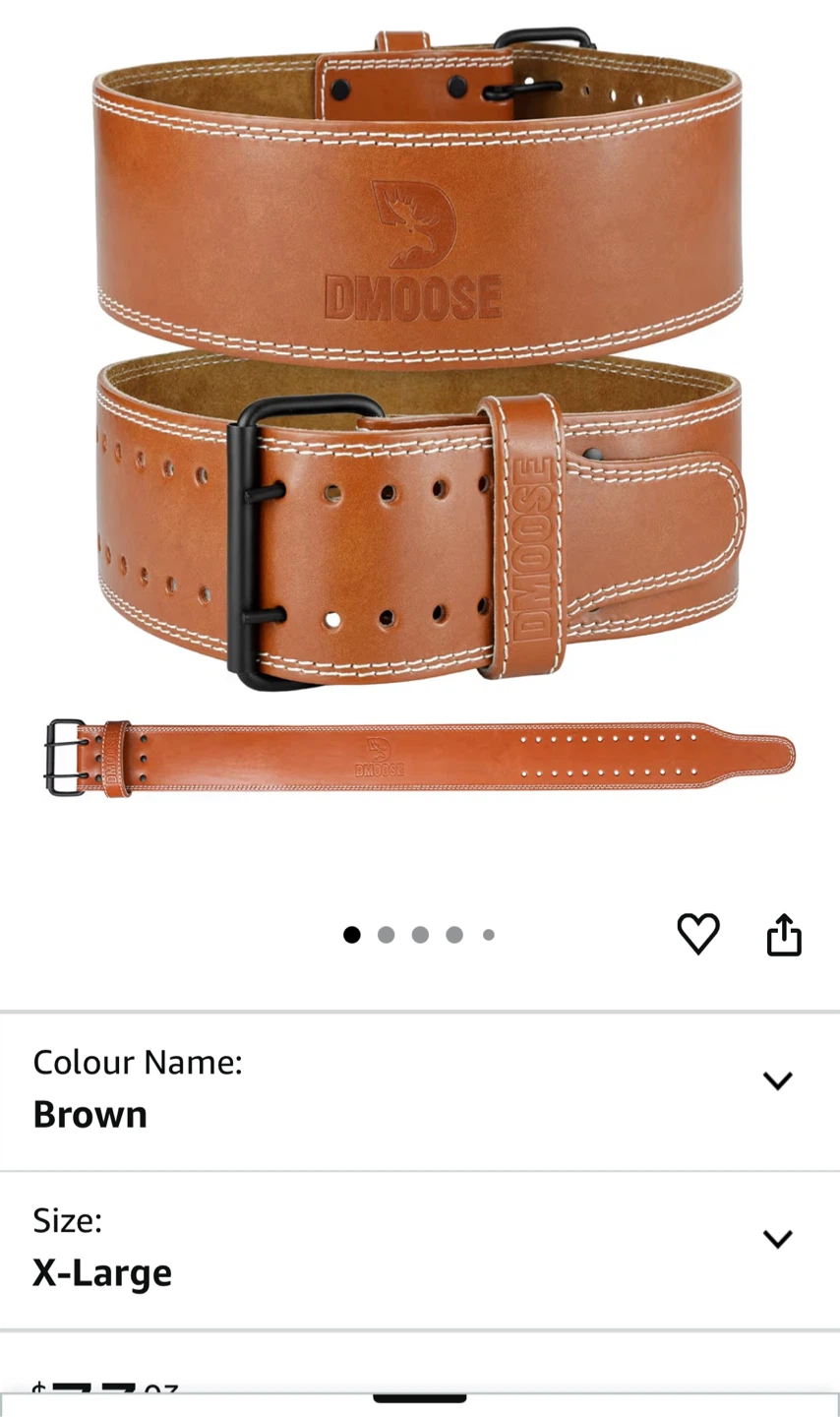 DMOOSE X-Large Brown Weight Lifting Belt - photo 2