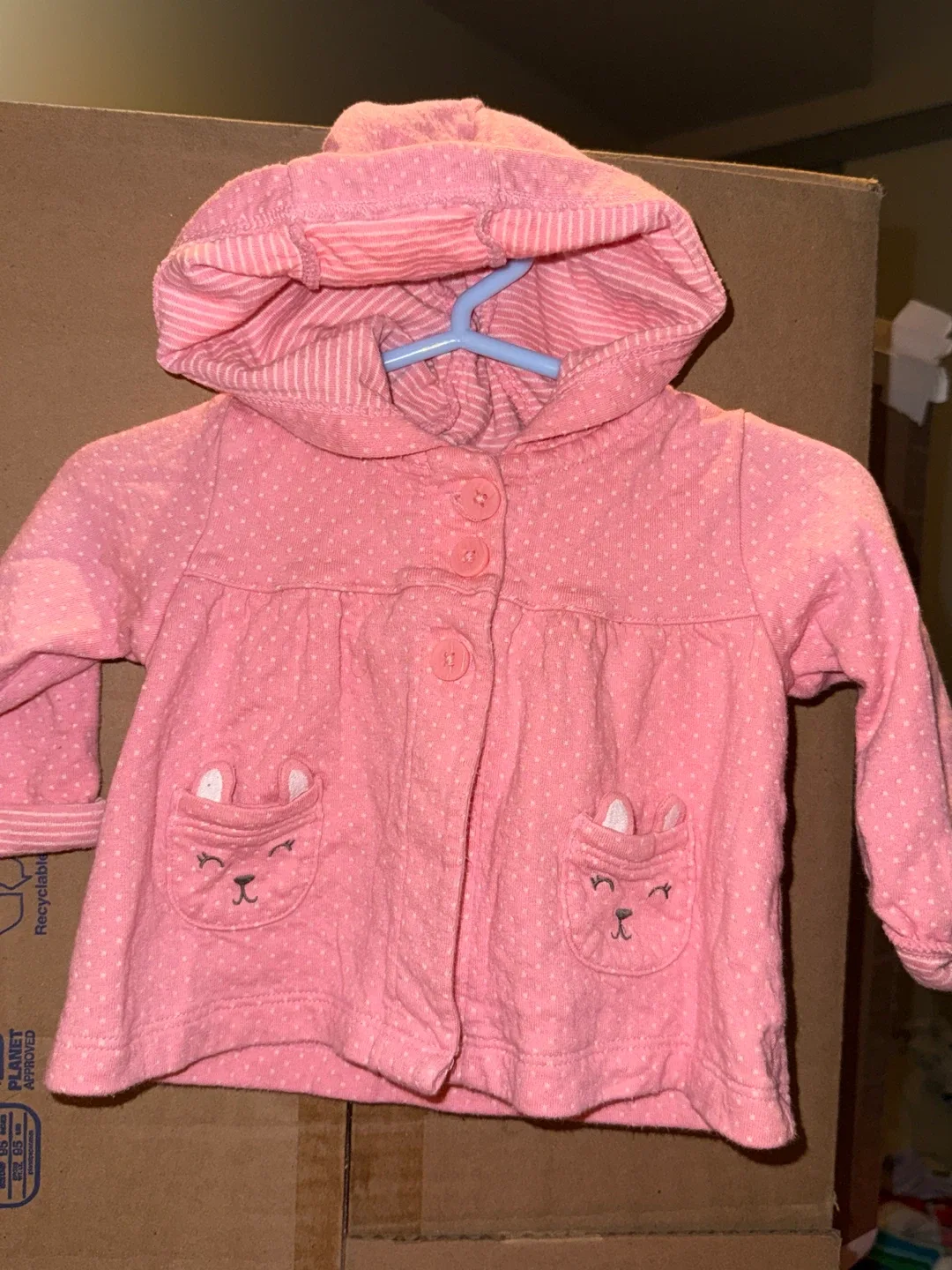 Carter's Pink Polka Dot Hooded Baby Jacket
