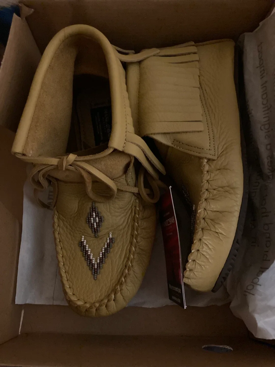 Manitobah Mukluks Paddle Grain Moccasin - Tan, Size 10