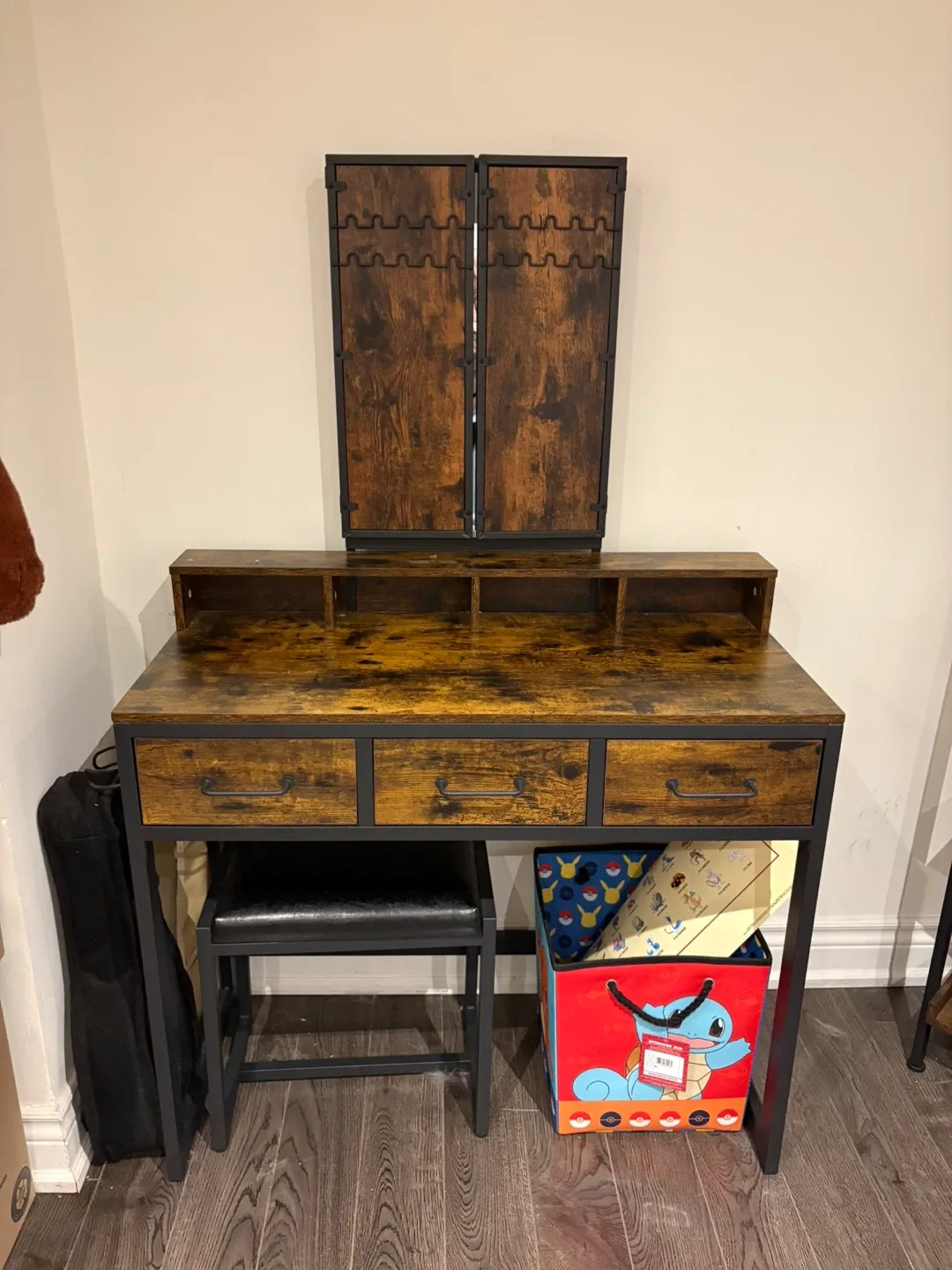 Vanity Makeup Table with Mirror & Stool