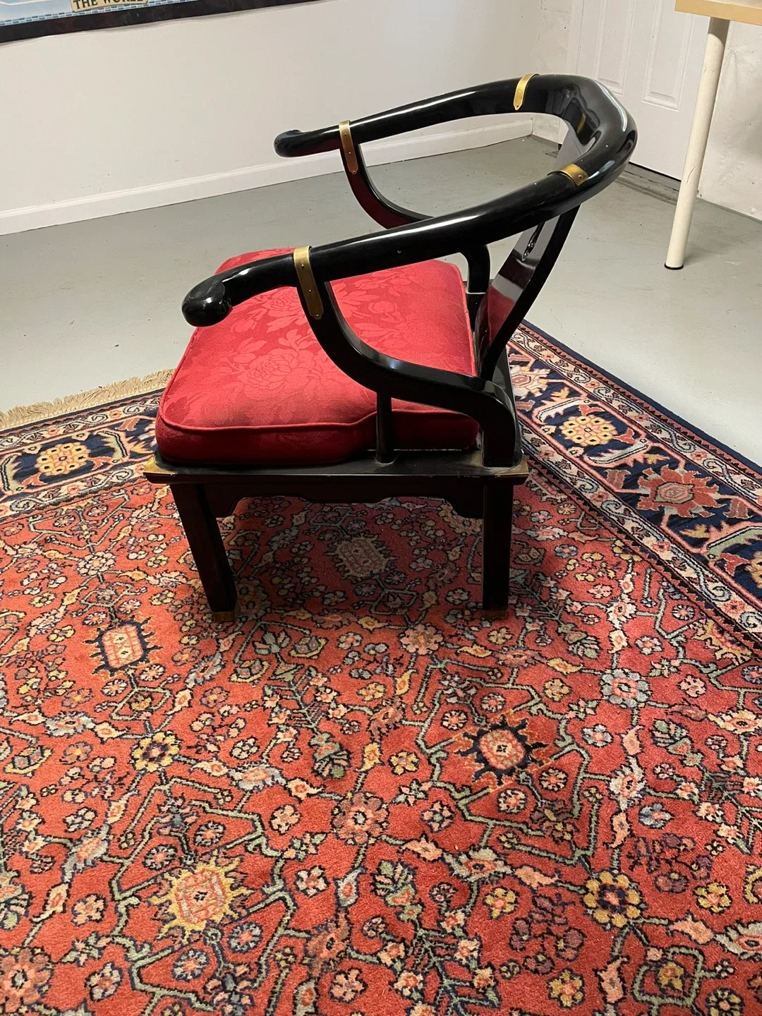 Asian Style Black Lacquer arms with Red Cushion image indicator(2)